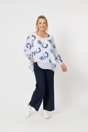 Tops|Tops>Clarity Abstract Print Layered Tunic Size 14