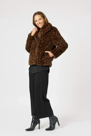 Knitwear|Jackets>Hammock u0026 Vine After Dark Faux Fur Jacket - Animal