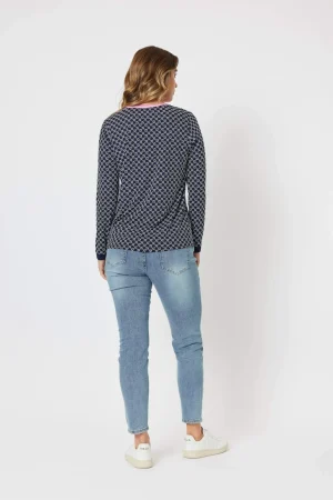 Lucky Lasts>Threadz Alexa Long Sleeve Tee - Navy - Size 8