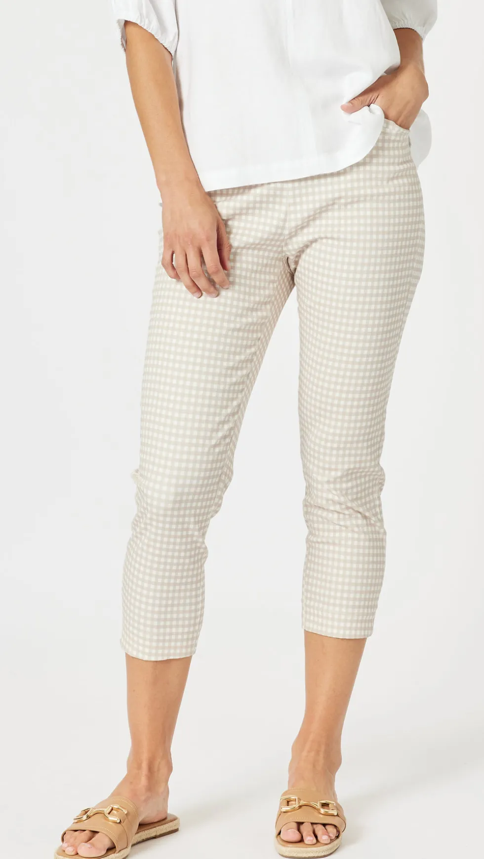 alexis-gingham-print-pant-na-PYOPCAhm-0.webp Pants Edit|Casual Pants>Gordon Smith Alexis Gingham Print Pant - Natural