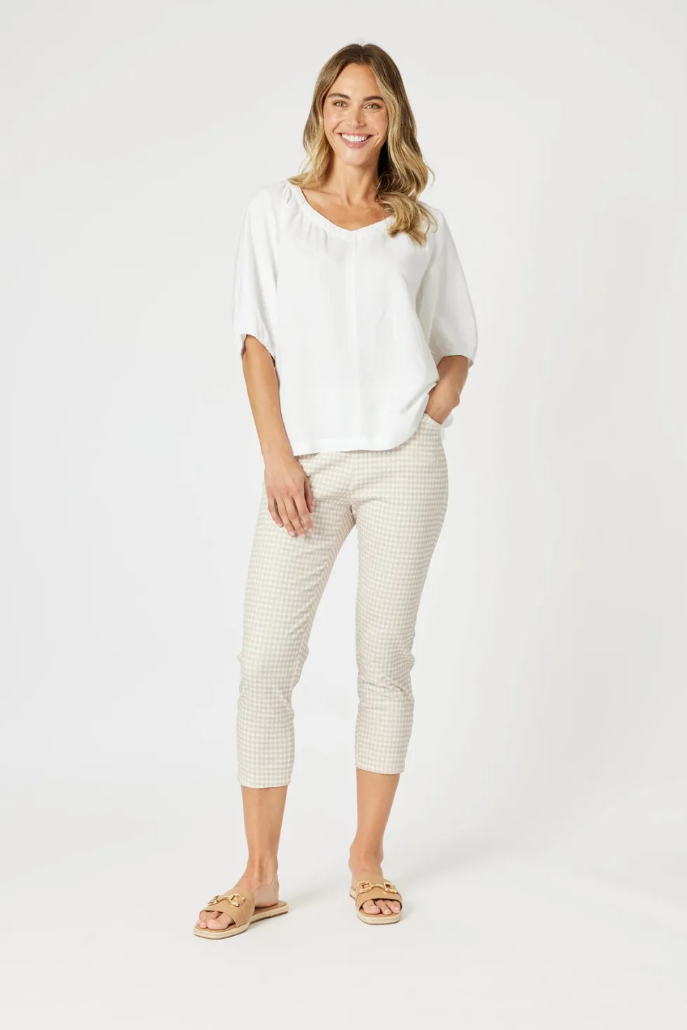 alexis-gingham-print-pant-na-PYOPCAhm-2.webp Pants Edit|Casual Pants>Gordon Smith Alexis Gingham Print Pant - Natural