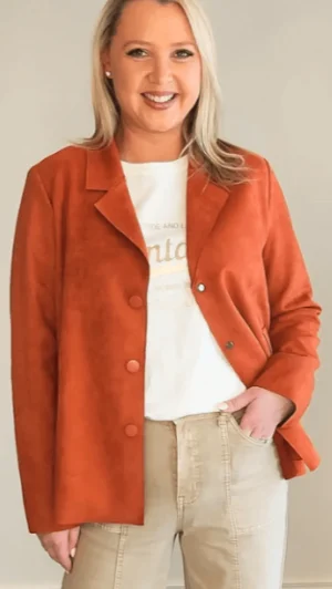 Jackets|Threadz>Threadz Avenue Faux Suede Jacket - Fig