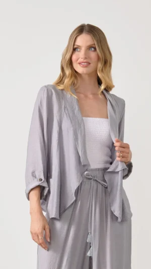 Jackets|Holmes & Fallon>Holmes u0026 Fallon Back Feature Jacket - Silver