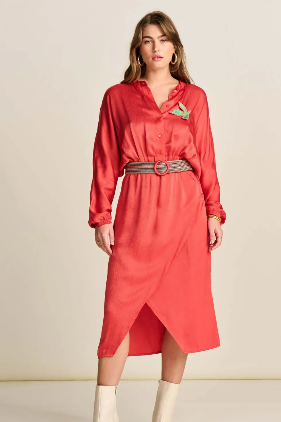 baked-red-belted-dress-lLcechvL-0.webp Midi Dresses|POM Amsterdam>POM Amsterdam Baked Red Belted Dress