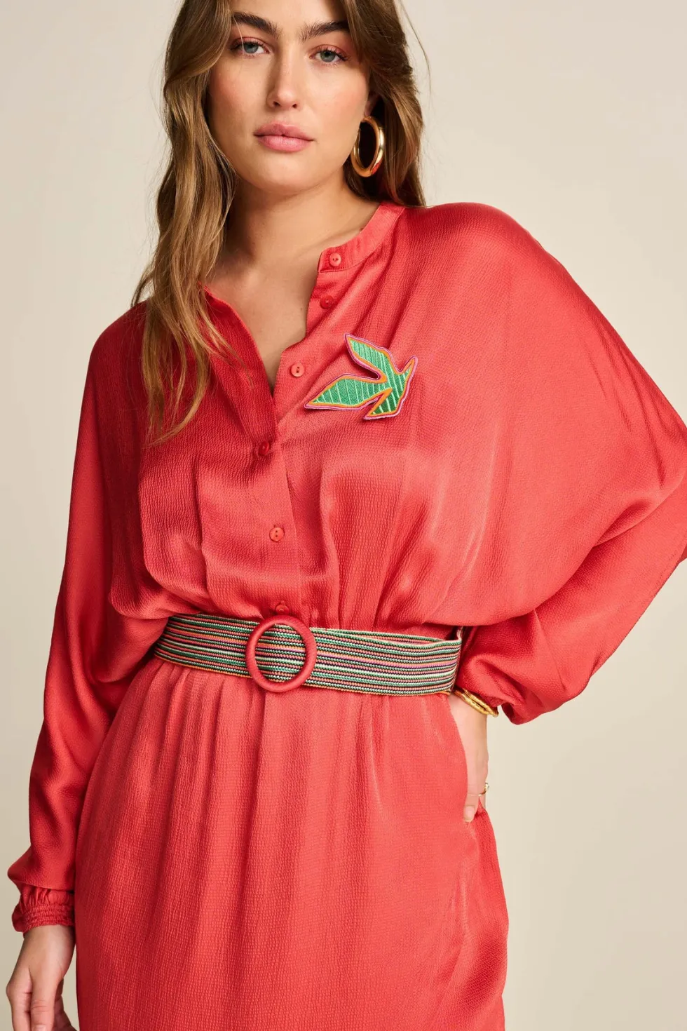 baked-red-belted-dress-lLcechvL-1.webp Midi Dresses|POM Amsterdam>POM Amsterdam Baked Red Belted Dress