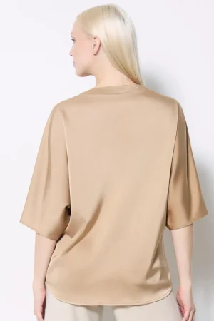 Tops|Tops>Up! Pants Belize Short Sleeve V Neck Top - Champagne