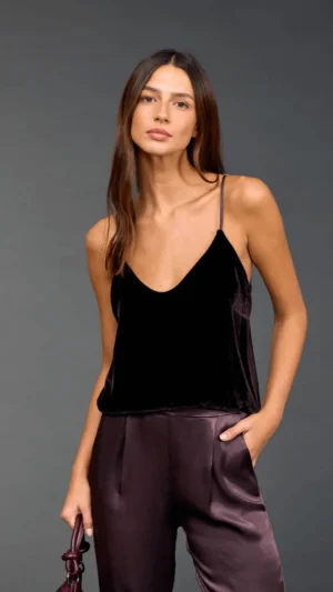 Lauren Vidal>Lauren Vidal Bella Cami Top  - Raisin