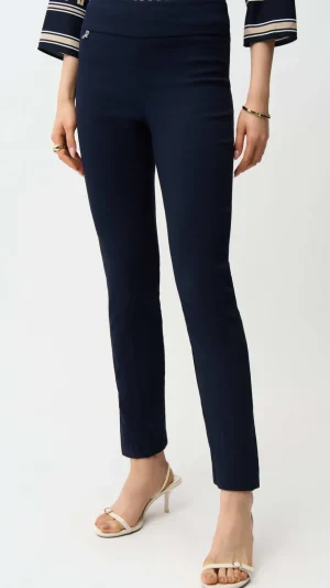 Pants Edit|Joseph Ribkoff>Joseph Ribkoff Blue Horizon Jacquard Straight Pull On Pants - Navy 261148