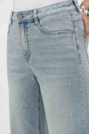 Pants Edit|Jeans>Joseph Ribkoff Bon Voyage Wide Leg Stretch Jean With Crystals  252916 Size 8