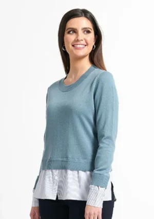 Knitwear|FOIL>Foil Business Time, Layered Look Sweater