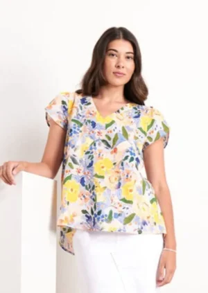 Tops|Tops>Foil Cap It Off Top -Impression