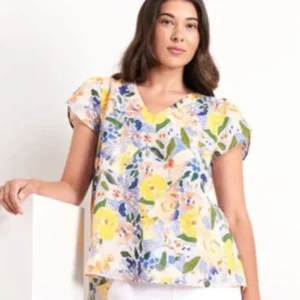 Tops|Tops>Foil Cap It Off Top -Impression