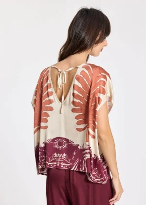 Tops|Tops>Lauren Vidal Cara Cream Tie Back Top