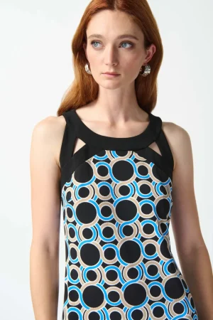 Maxi Dresses|Joseph Ribkoff>Joseph Ribkoff Casablanca Geomteric Print Maxi  Dress 242080