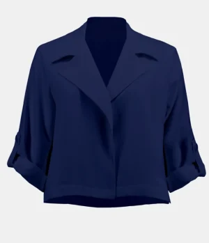 Jackets|Joseph Ribkoff>Joseph Ribkoff Casablanca Woven Boxy Cover Up -Midnight Blue  242059