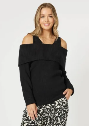 Knitwear|Hammock & Vine>Hammock u0026 Vine Charlotte Off the Shoulder Knit Size M