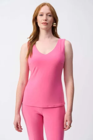 Joseph Ribkoff|Women's Work Dresses & Work Wear>Joseph Ribkoff Classic V Neck Cami - Bubble Gum 201546S25