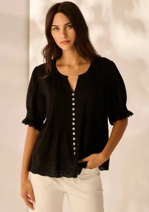 Tops|Tops>Lania Clover Shirt - Black