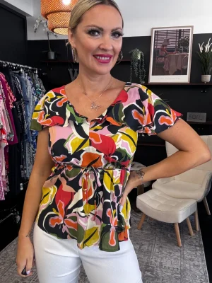 Tops|Tops>Foil Cocktail Hour Top - Perennial