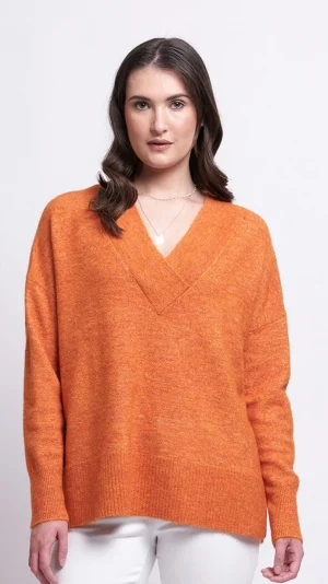 Knitwear|FOIL>Foil Come Together Sweater - Tangerine Size 10