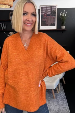 Knitwear|FOIL>Foil Come Together Sweater - Tangerine Size 10