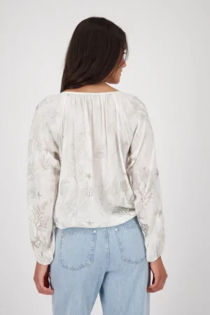 Blouses|Monari>Monari Coral Reef Blouse - Cream