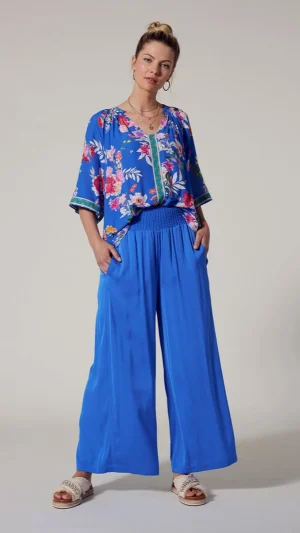 Pants Edit|Dress Pants>Loobies Story Corfu Blue Luxe Pant