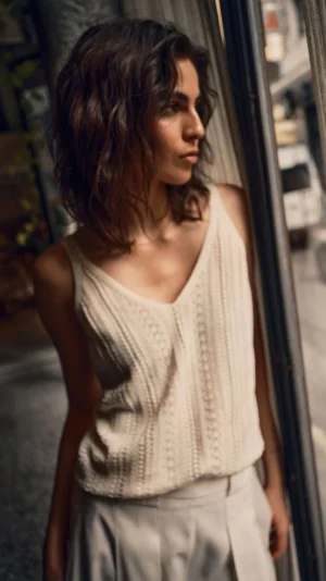 Mos Mosh|Knitwear>Mos Mosh Cressida Knit Top - Ecru