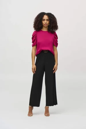 Pants Edit|Dress Pants>Joseph Ribkoff Crown Jewel Pleated Wide Leg Pant 244169 Size 14