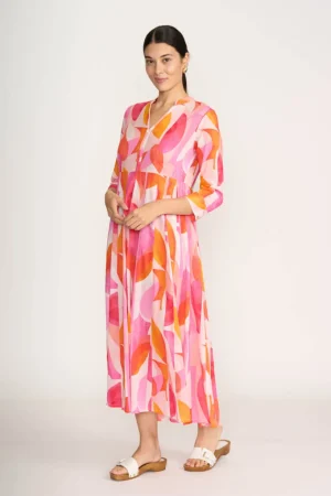 Shirts Edit|Shirt Dresses>Foil Cruisin' Dress - Feeling Peachy