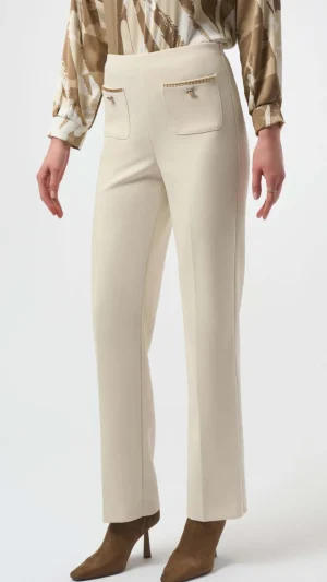 Pants Edit|Dress Pants>Joseph Ribkoff Dusk to Dawn Scuba Crepe Straight Pull On Pant - Birch  254043