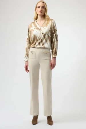 Pants Edit|Dress Pants>Joseph Ribkoff Dusk to Dawn Scuba Crepe Straight Pull On Pant - Birch  254043