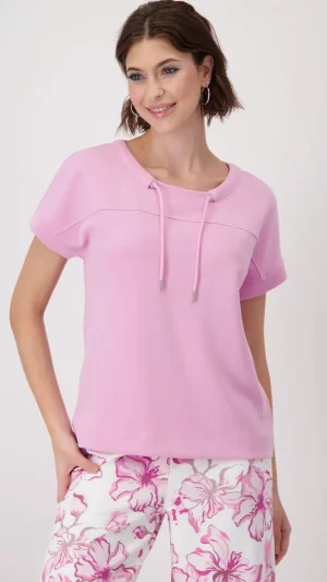 Monari>Monari Embellished Jersey Tee - Bubblegum
