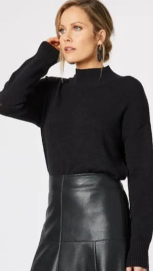 Knitwear|Hammock & Vine>Hammock u0026 Vine Empire High Neck Knit Jumper - Black Size 14