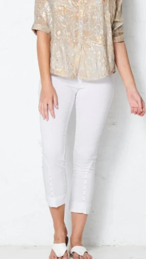 Pants Edit|Holmes & Fallon>Holmes u0026 Fallon Eyelet 7/8 Pant - White/Light Grey