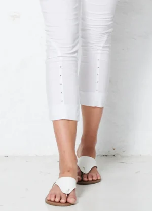 Pants Edit|Holmes & Fallon>Holmes u0026 Fallon Eyelet 7/8 Pant - White/Light Grey