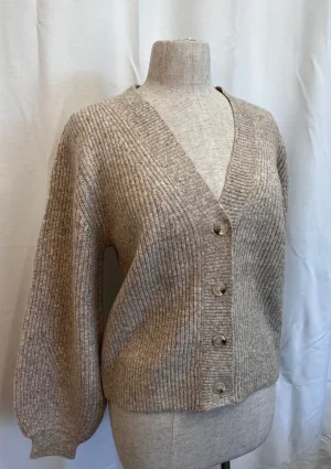 Knitwear|FOIL>Foil Fashionista Cardi - Oat Size S