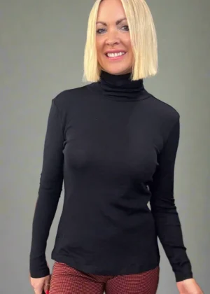 Knitwear|FOIL>Foil Fine Merino Polo Neck  Knitted Top - True Navy