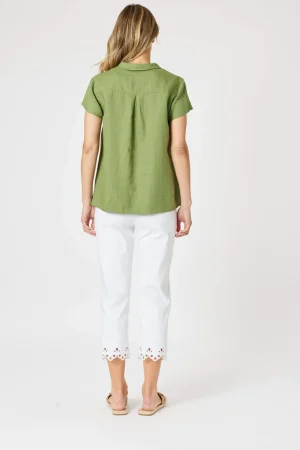 Dress Pants|Casual Pants>Gordon Smith Fleur Broderie Hem Pant - White