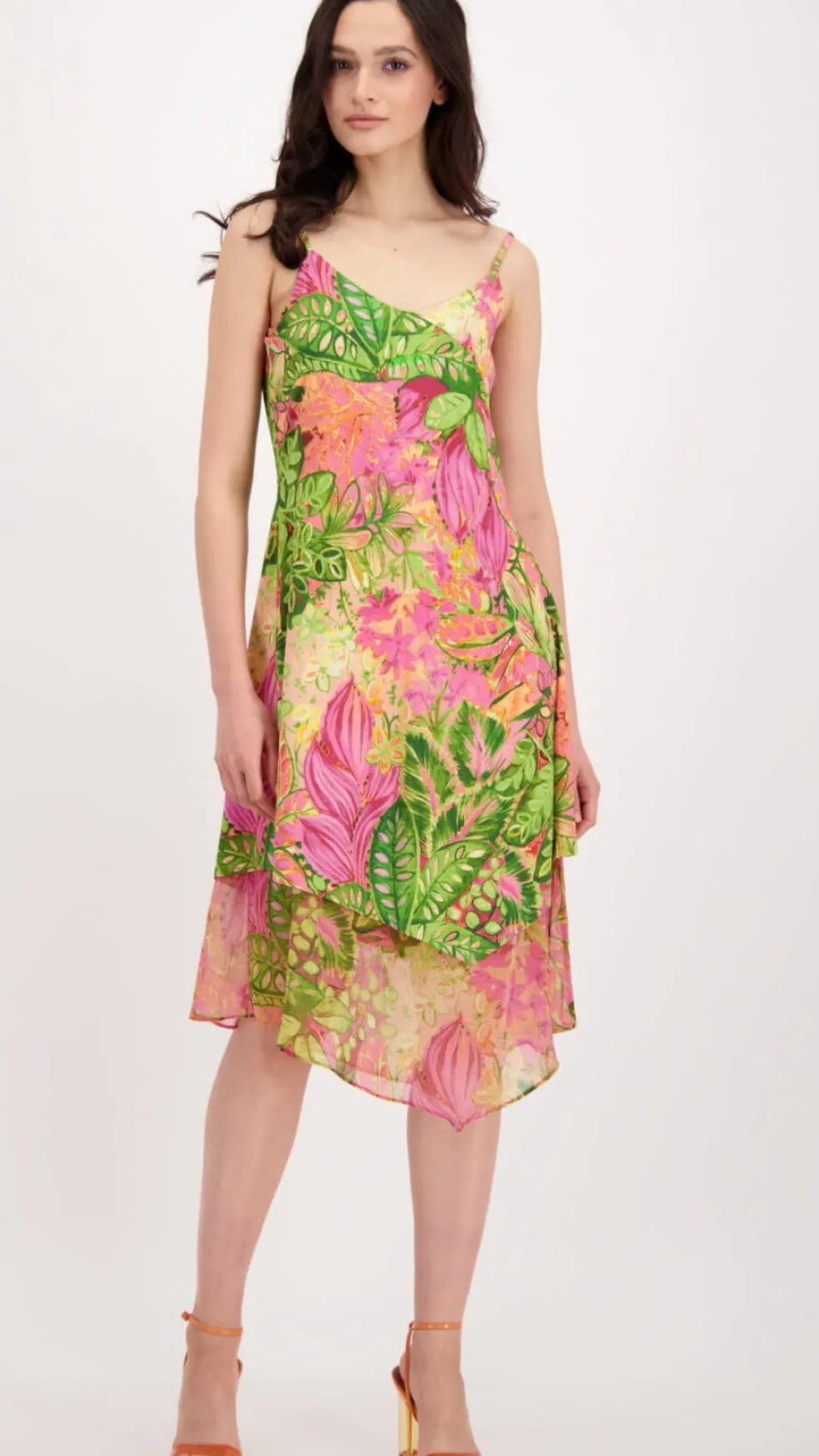 flower-print-midi-dress-pink-ZbSXcrWO-0.webp Midi Dresses|Monari>Monari Flower Print Midi Dress - Pink Size 14