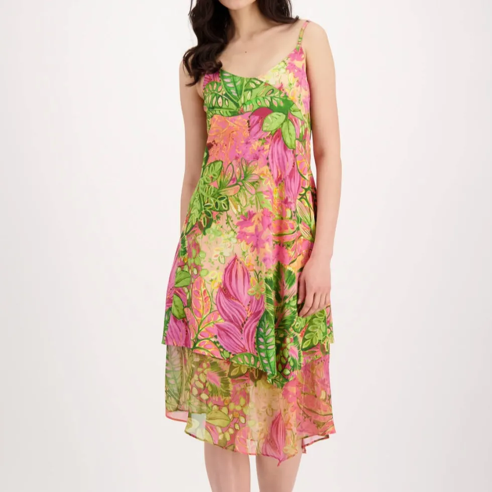 flower-print-midi-dress-pink-ZbSXcrWO-3.webp Midi Dresses|Monari>Monari Flower Print Midi Dress - Pink Size 14