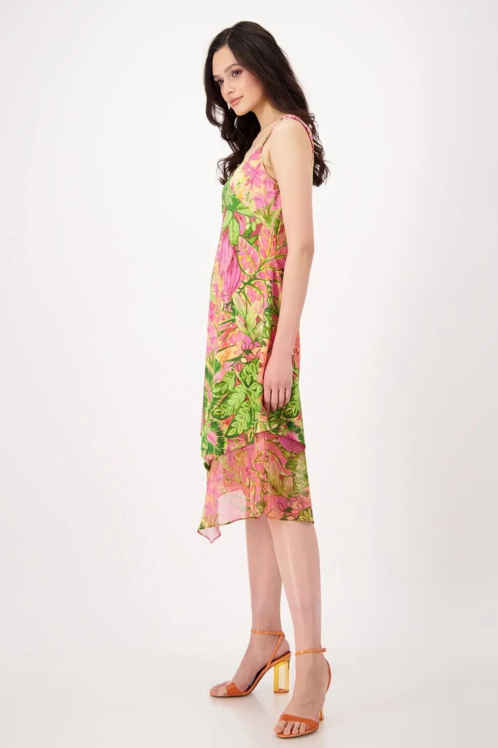 flower-print-midi-dress-pink-ZbSXcrWO-4.webp Midi Dresses|Monari>Monari Flower Print Midi Dress - Pink Size 14