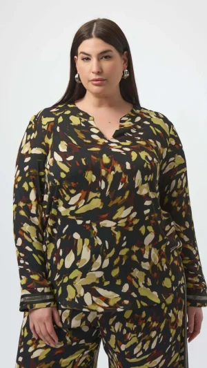 Blouses|Joseph Ribkoff>Joseph Ribkoff Galleria  Recycled Soft Twill Animal Print Blouse 253259