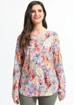 Tops|Tops>Foil Get The Scoop Tee - Foxglove Size 8