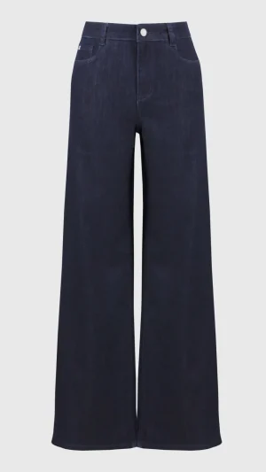 Pants Edit>Joseph Ribkoff Goldie | Classic Wide-Leg Stretch Dark Denim Jeans 251968F25 Size 12