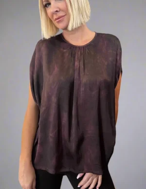 Blouses|Lauren Vidal>Lauren Vidal Greco Blouse - Raisin