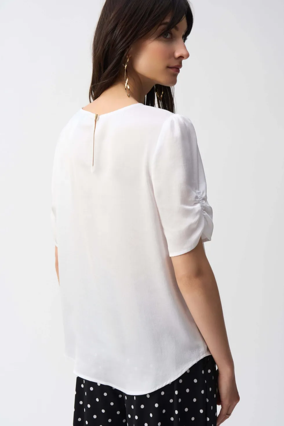 hammered-satin-straight-top-YijTDRBT-4.webp Tops|Tops>Joseph Ribkoff Hammered Satin Straight Top - White 251119 Size 12