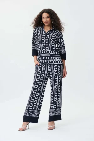 Dress Pants|Suits & Matching>Joseph Ribkoff Hamptons Chain Pants - Midnight Blue 231198 Au6