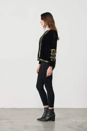 Jackets|Caju>Caju Hand Beaded Velvet Feel Jacket Size 10