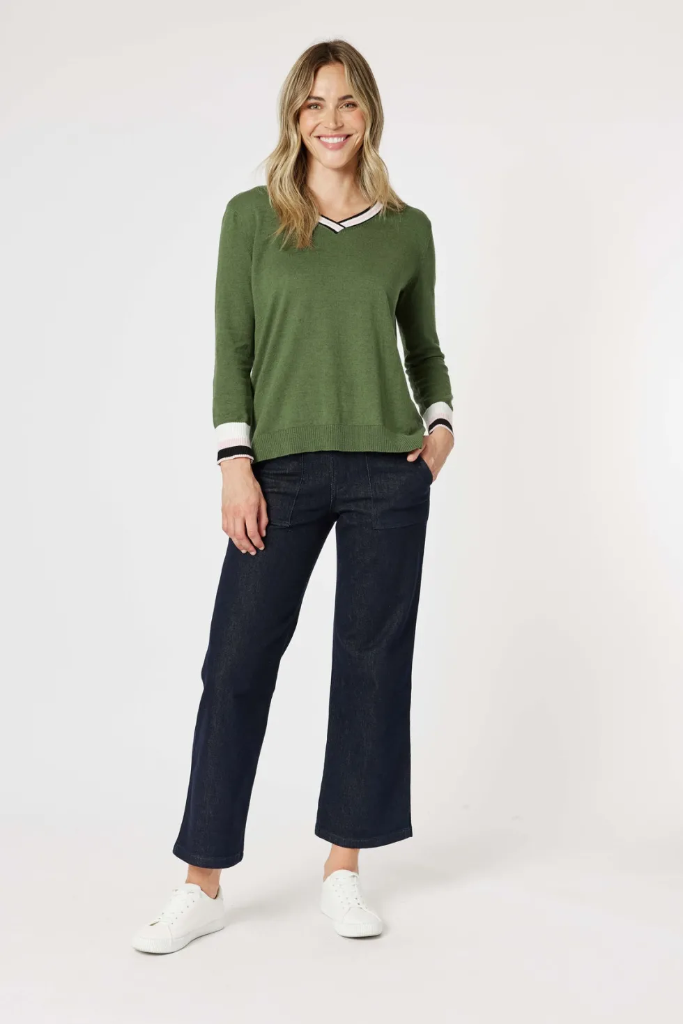 harvard-jumper-khaki-LZQRMVGM-3.webp Knitwear|Gordon Smith>Gordon Smith Harvard Jumper - Khaki